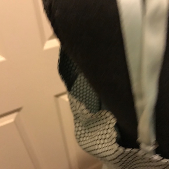 Express Mint Green and Black Brand Silk with Design Tank Top/Cami Size: 12 (L) - Picture 9 of 12